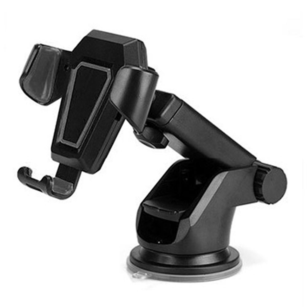 Universal Gravity Long Neck One Hand Windshield and Dashboard Car Mount Holder (Black)
